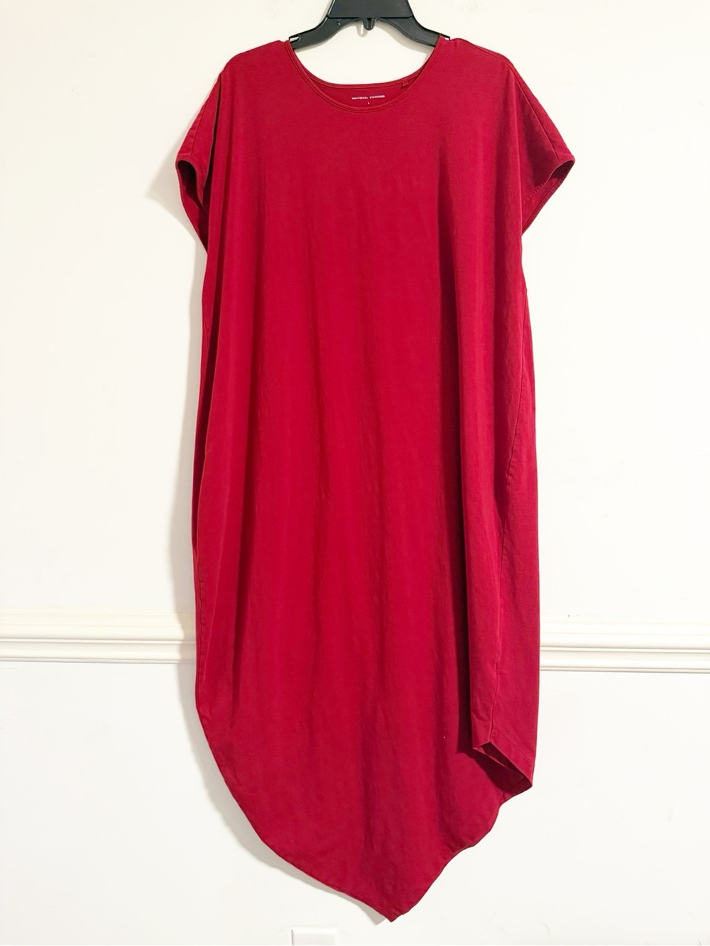Universal Standard Geneva Asymmetric Hem Dress Red Size L (22-24) Pima Cotton